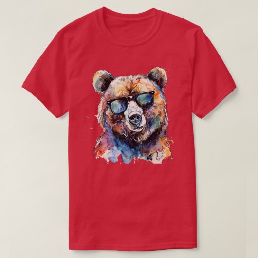 Beer met zonnebril TShirt (Design voorkant)