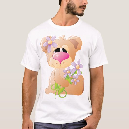 Beer met zonneschijnbloemen t-shirt (Voorkant)