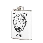 Beer met zwarte en witte tribale heupfles (Links)