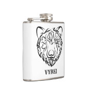 Beer met zwarte en witte tribale heupfles (Rechts)