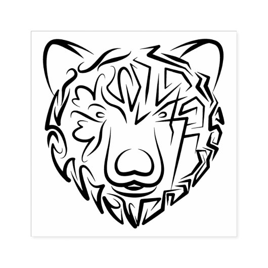 Beer met zwarte en witte tribale rubberstempel (Afrduk)