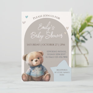 Beer Modern Boho Baby shower Kaart