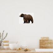 Beer Moeder Baby Dubbele blootstelling Poster (Keuken)