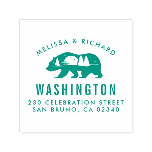 Beer Mountain Silhouet Rustieke naam Retouradres Zelfinktende Stempel (Design)