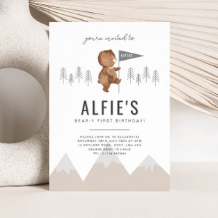 Beer Mountains First Birthday Invitation Kaart
