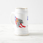 Beer Mugs : Bald Eagle avec le drapeau américain (Devant gauche)