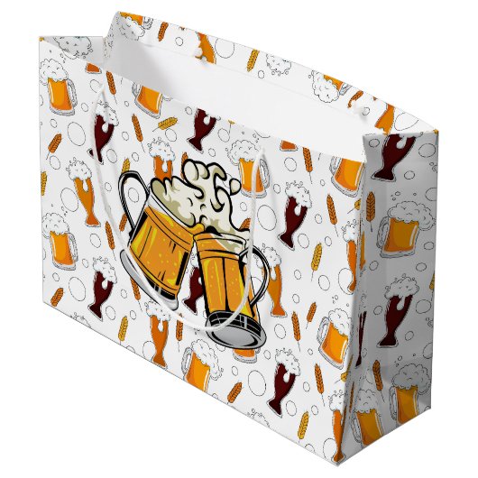Beer Mugs Gift Bag Groot Cadeauzakje (Achterkant Gekanteld)