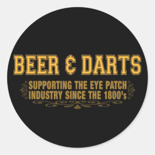 Beer N Darts Ronde Sticker
