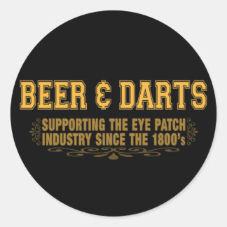 Beer N Darts Ronde Sticker