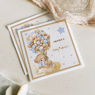 Beer nauwelijks wacht blauwe ballon baby shower servet