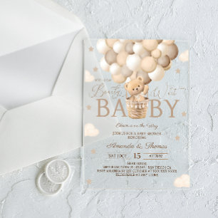 Beer nauwelijks wachten Baby Shower Acryl Uitnodigingen