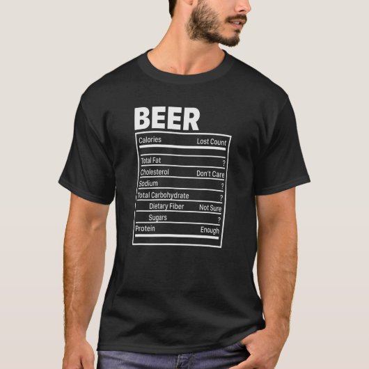 Beer Nutritional Ingredients, Funny Thanksgiving F T-shirt (Voorkant)
