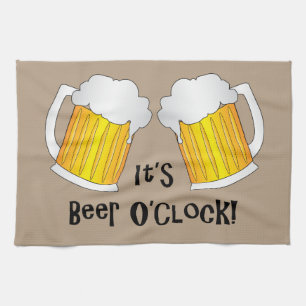 Beer O'Clock Funny Verjaardagsfeest BBQ Handdoek