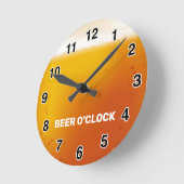 BEER O'CLOCK ROUND Wall Clock Ronde Klok (Hoek)