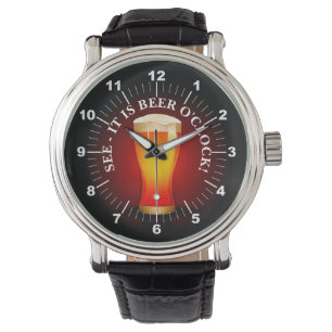 Beer O'Clock Time Drink Beer Drinker Funny Horloge