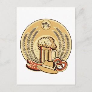 Beer Oktoberfest Label  Grafisch Briefkaart