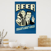 Beer om blanke mannen te helpen dansen poster (Keuken)