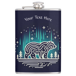 Beer onder Aurora Lights Heupfles