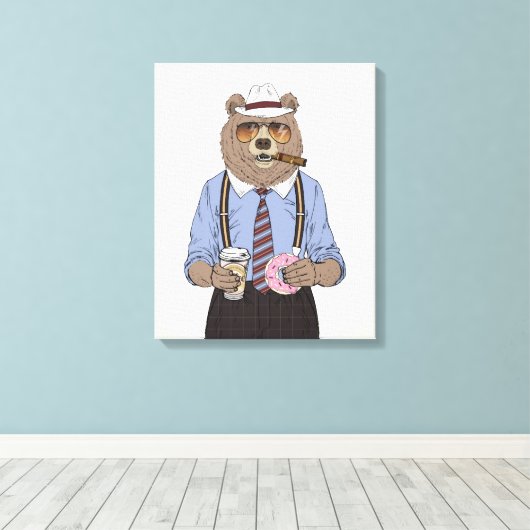 Beer ontbijt canvas afdruk (Insitu (Houten vloer))