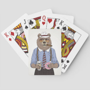 Beer ontbijt pokerkaarten