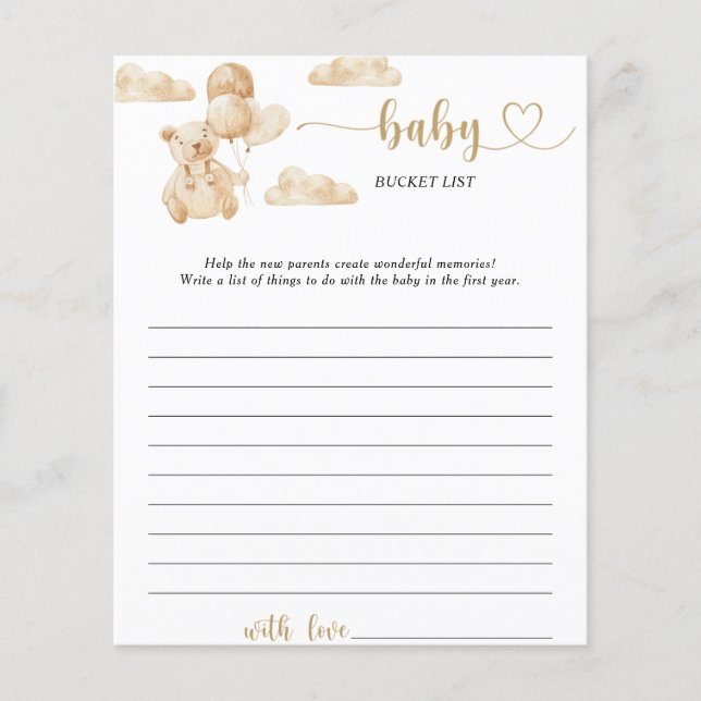 Beer op baby-emmer-spel voor ballonnen (Voorkant)