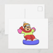 Beer op het snowboarden met snowboard briefkaart (Voorkant / Achterkant)