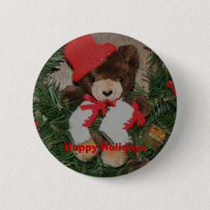 Beer op krans Kerstvakantie Button Pin