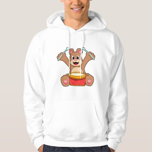 Beer op muziek met drum hoodie (Voorkant)