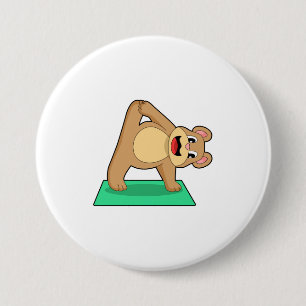 Beer op Yoga Fitness Ronde Button 7,6 Cm