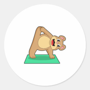 Beer op Yoga Fitness Ronde Sticker