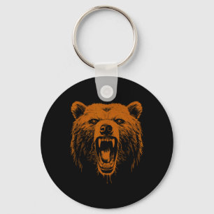 Beer Oranje Boos Grizzly Beer Wandel Camping Kamp Sleutelhanger