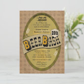 Beer Party of Beer Bash Invitation Kaart (Staand voorkant)