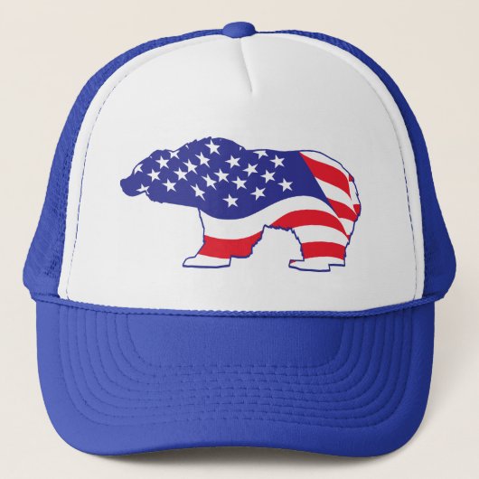 Beer Patriotic Grizzly Trucker Pet (Voorkant)