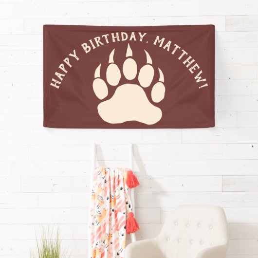 Beer Paw Custom Message Burgundy and Cream Spandoek (Insitu)