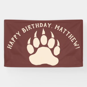 Beer Paw Custom Message Burgundy and Cream Spandoek