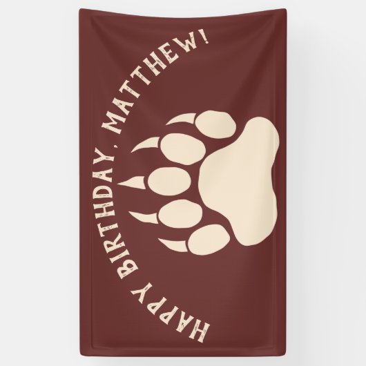 Beer Paw Custom Message Burgundy and Cream Spandoek (Verticaal)