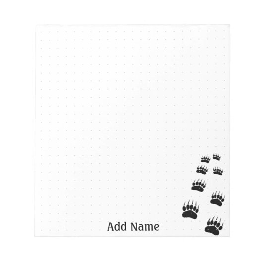 Beer Paw Print Aangepast puntenraster Notitieblok (Voorkant)