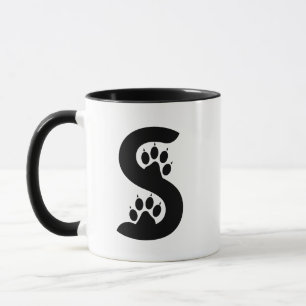 Beer Paw Prints Letter S monogram Mok