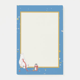 Beer Penguin Star Winter Polar Background Post-it® Notes