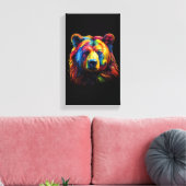 Beer penseelstreek canvas afdruk (Insitu (Woonkamer))