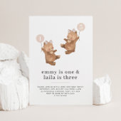 Beer Pink Bow - Joint 1st en 3rd Verjaardag Kaart