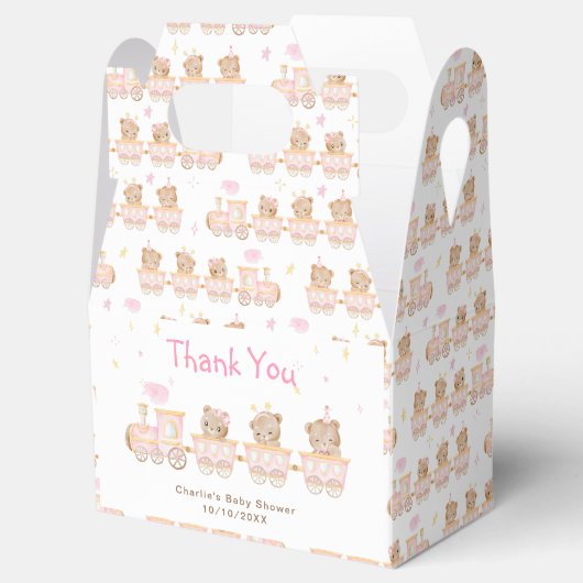 Beer Pink Train Baby shower Dank u Bedankdoosjes (Geopend)