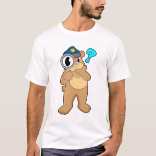Beer Politieagent Vergrootglas T-shirt
