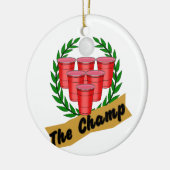Beer Pong Champ Keramisch Ornament (Links)