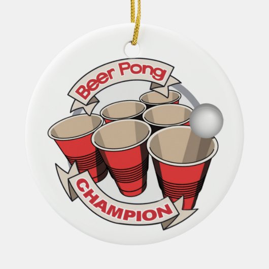 Beer Pong Champion Gift Keramisch Ornament (Voorkant)