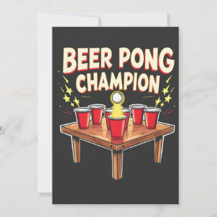 Beer Pong Champion Ping Pong Drink Kaart