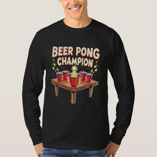 Beer Pong Champion Ping Pong Drink T-shirt (Voorkant)
