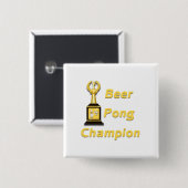 Beer Pong Champion Vierkante Button 5,1 Cm (Voorkant /achterkant)