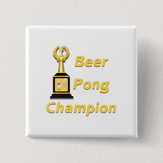 Beer Pong Champion Vierkante Button 5,1 Cm (Voorkant)