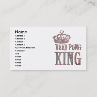 Beer Pong King Visitekaartje
